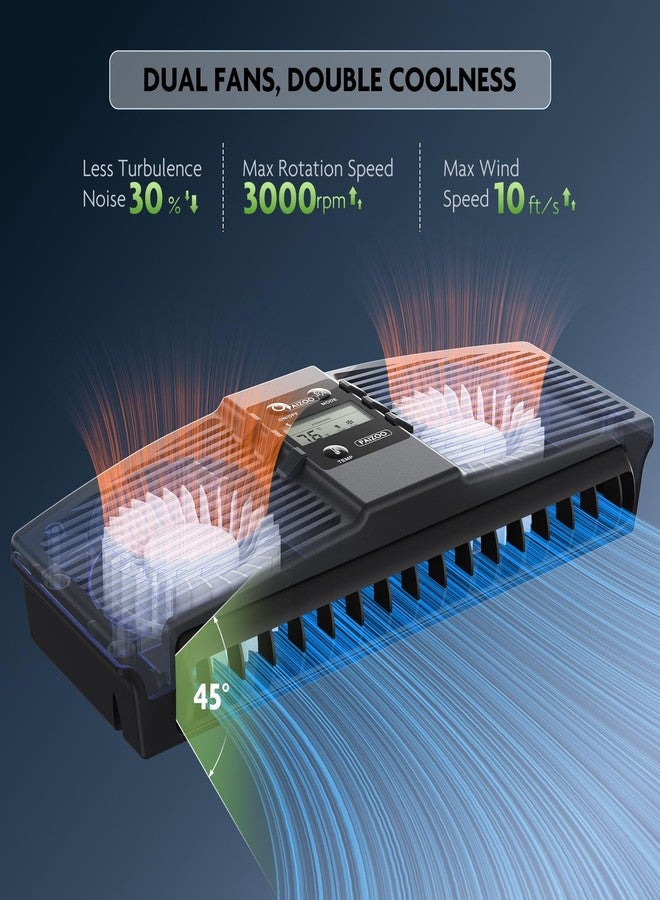 مروحة تبريد أحواض السمك من بايزو، مروحة تبريد لحوض السمك مزودة بمسبار حرارة وشاشة LCD، مبرد مياه لأحواض السمك، ملحقات أسماك الأكسولوتل والبيتا، 7 واط - Image 4